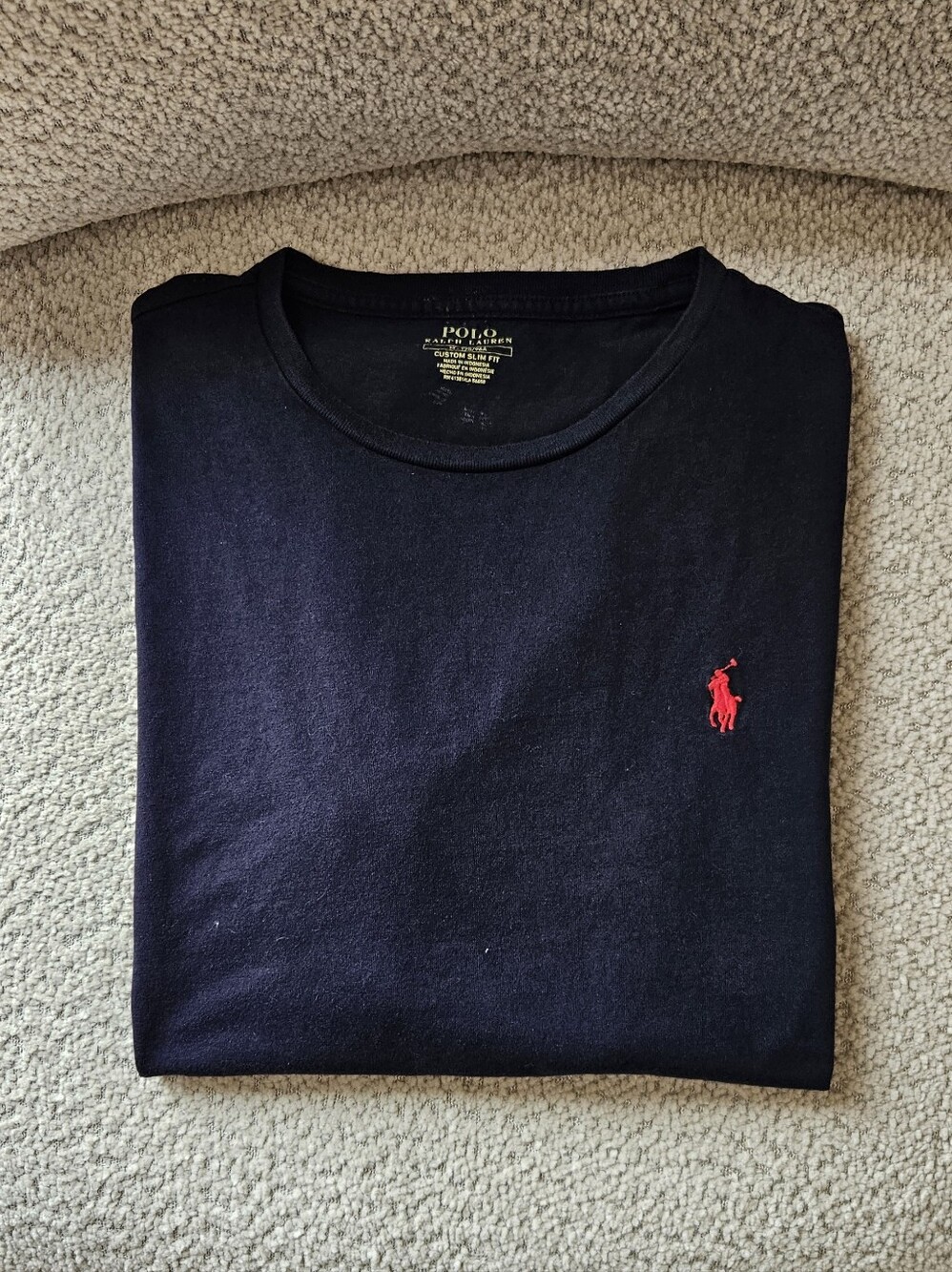Polo Ralph Lauren Custom Slim Fit Crewneck T-Shirt - Navy Blue (Medium) 175/96A - Picture 1 of 11